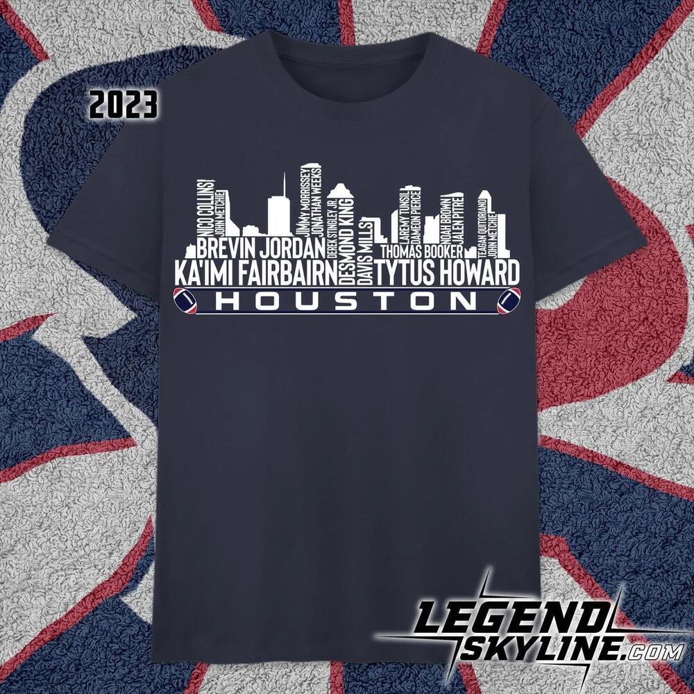 Houston Football Team 23 Player Roster Houston City Skyline Shirt